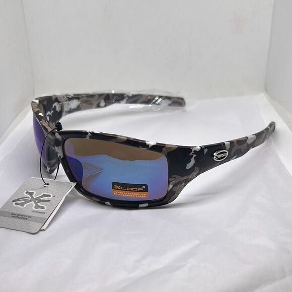 X-Loop Camouflage Mirrored Mens Sunglasses - Picture 1 of 3